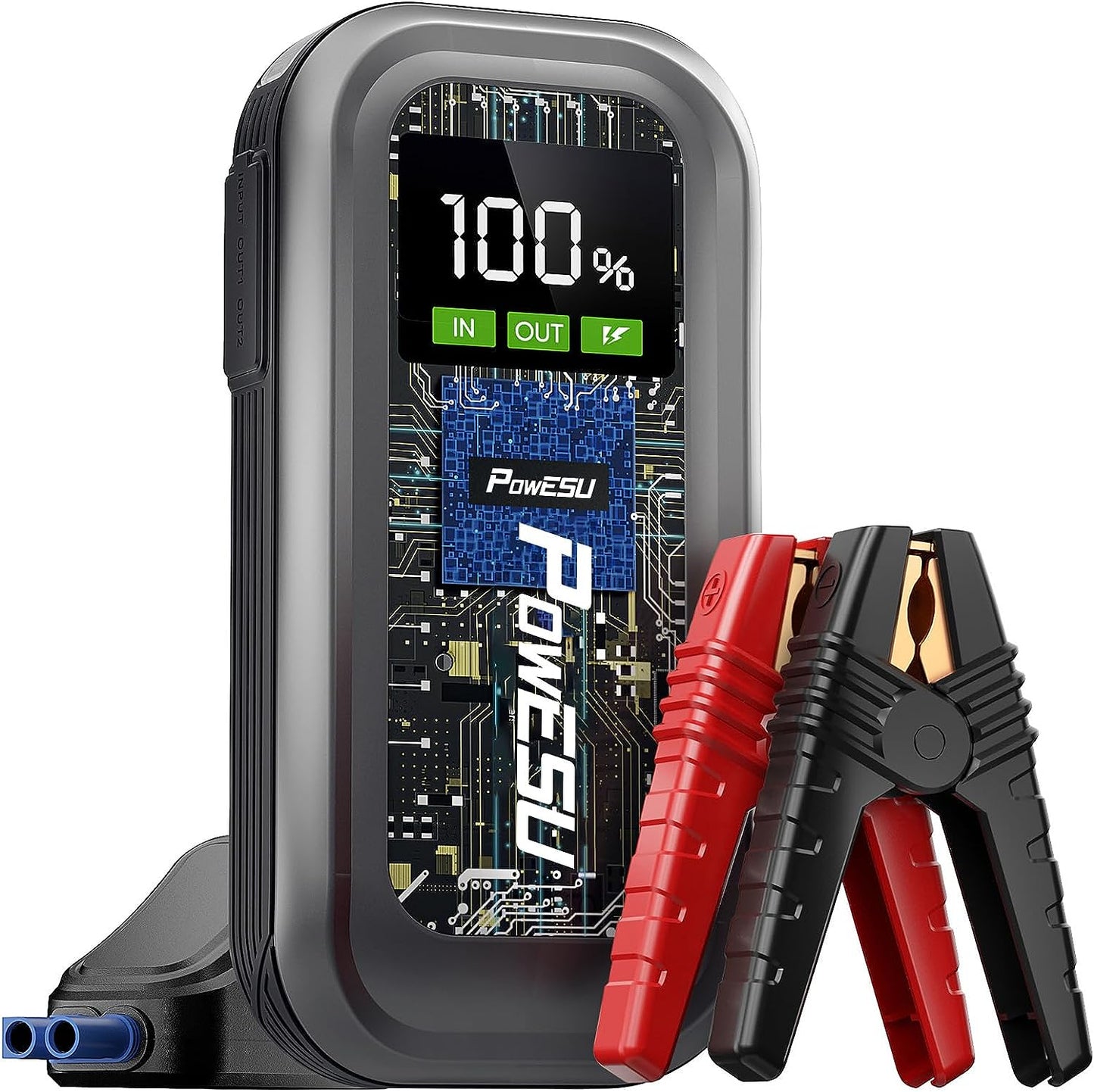 Powesu portable Car Battery Jump Starter - 1500A Peak 12800mAH