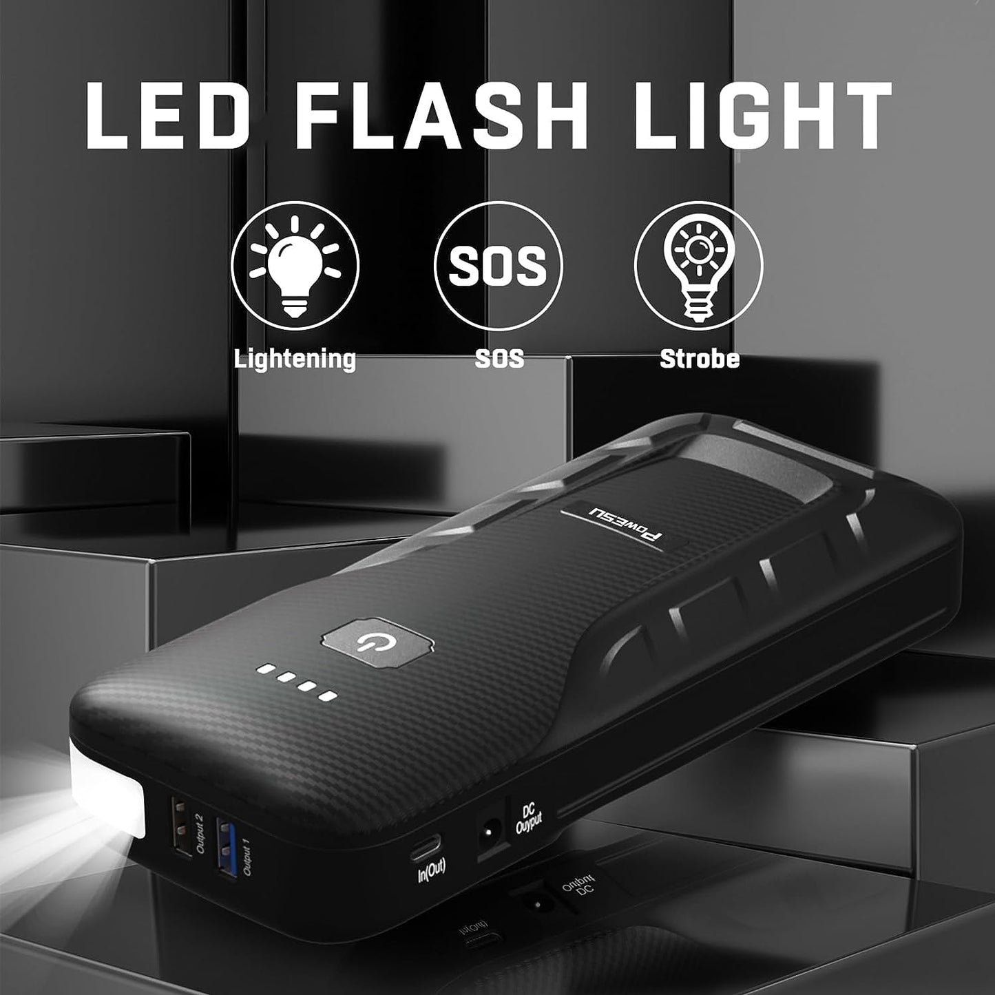 Powesu portable Car Battery Jump Starter - 5000A Peak